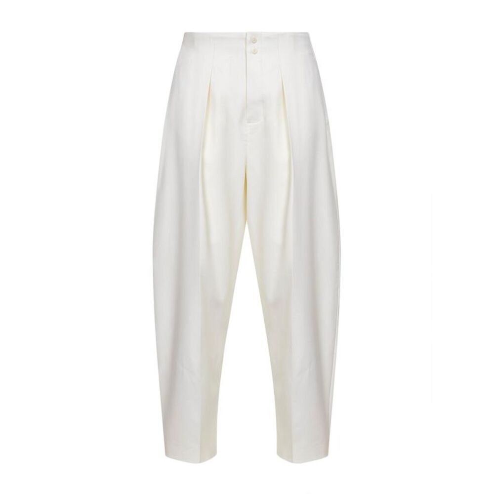 Jacquemus Men White Fluid Tailored Cotton The Moisson Tailored Trousers